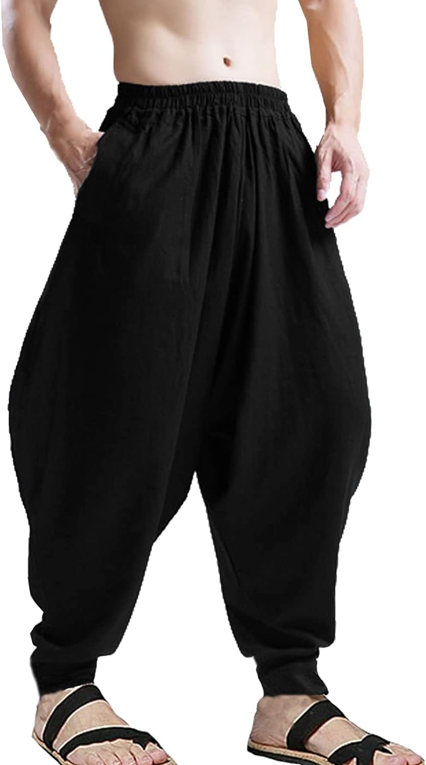 Men'S Loose Stretchy Waist Casual Ankle Length Pants