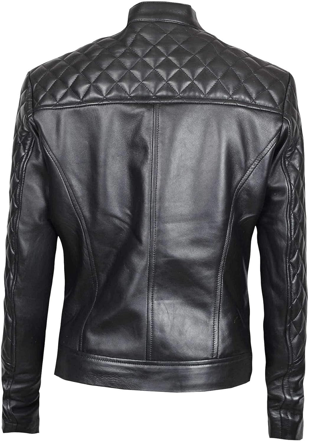 Womens Leather Jacket - Real Lambskin Café Racer Style Casual Leather Jackets for Women