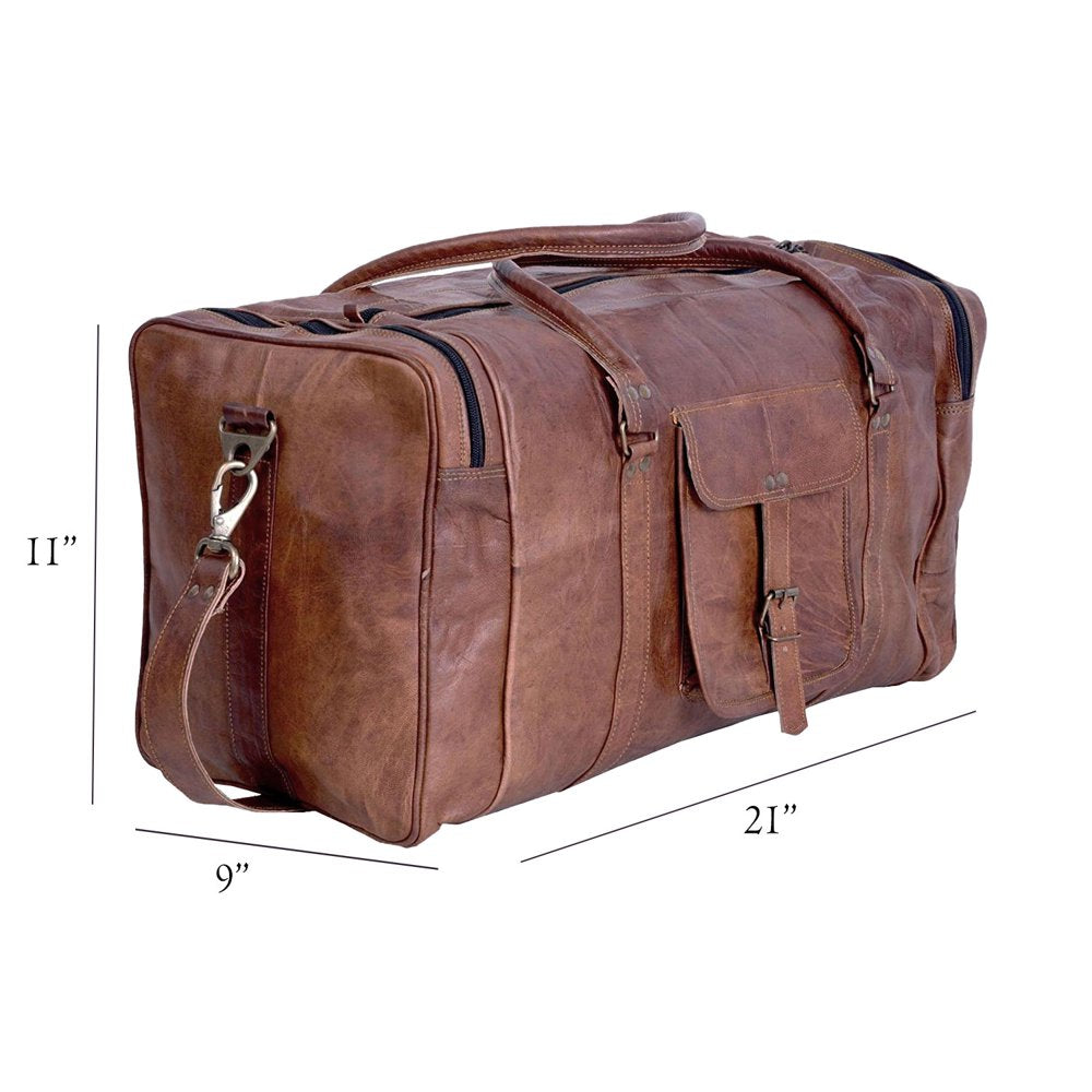 Vintage Leather Duffel Travel Bag