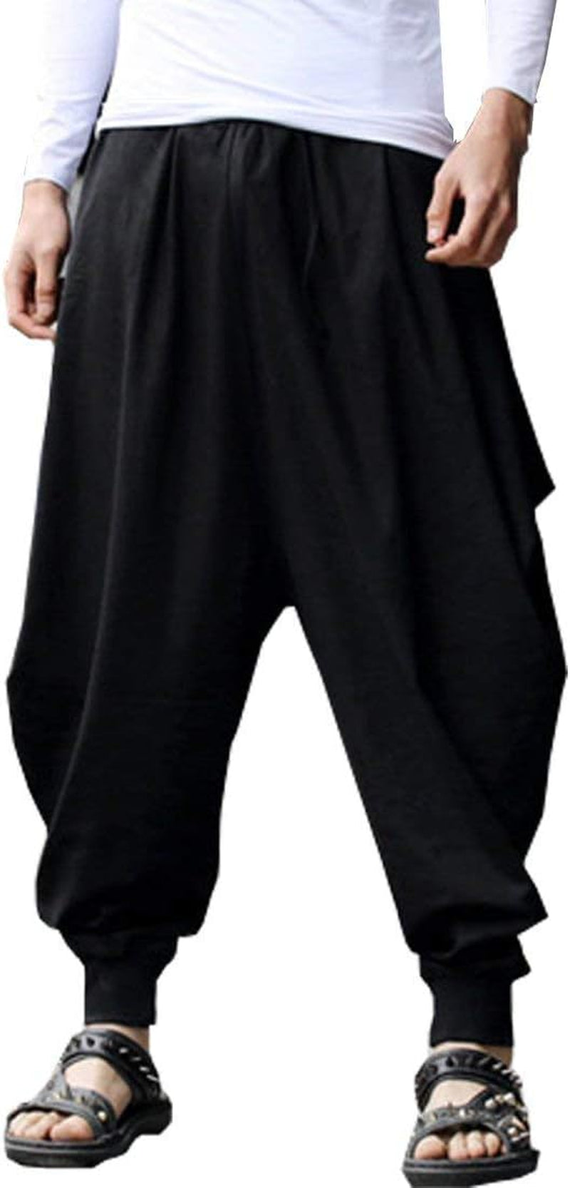 Men'S Loose Stretchy Waist Casual Ankle Length Pants