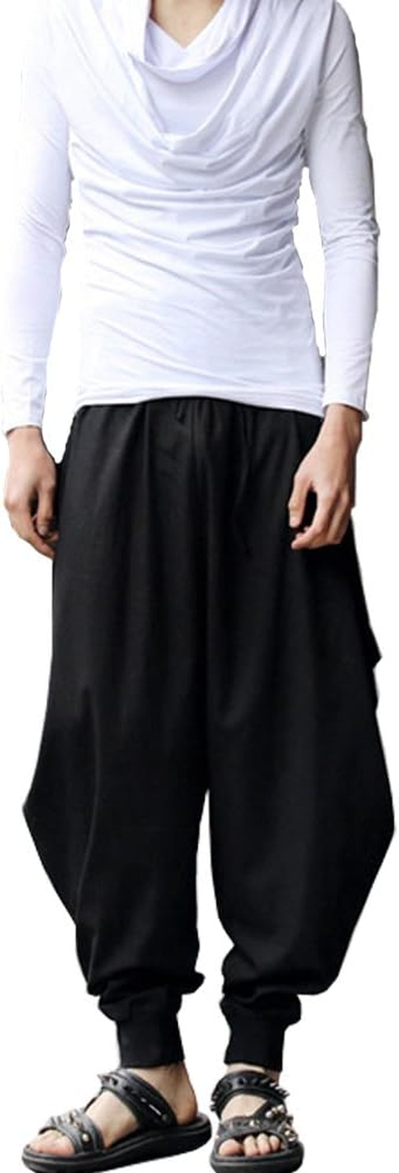 Men'S Loose Stretchy Waist Casual Ankle Length Pants